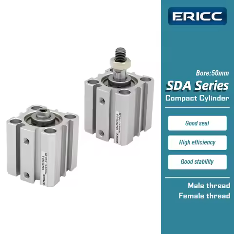 SDA50 series double acting cylinder pneumatic compact air cylinder SDA50X5 SDA50X10-S SDA50X15-B