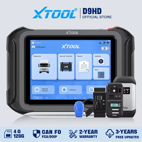 XTOOL D9HD Full Set Automotive Scanner For 12V Car 24V Heavy Duty Trucks Car Diagnostic Tools ECU Co