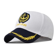 European American Navy Baseball Cap White Baseball Cap Four Seasons Universal Retro Captain Navy Cer