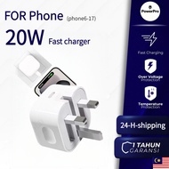 PD 20W USB-C Fast Charger UK 3 Pin Plug For iPhone 16 15 14 13 12 11 X XS XR 8 8Plus SE Series Malay