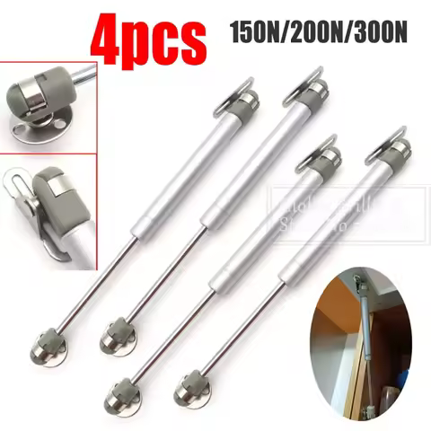 4pcs Pressure 100N/120N/150N/200N/300N Car Furniture Hinge Kitchen Cabinet Door Lift Pneumatic Suppo