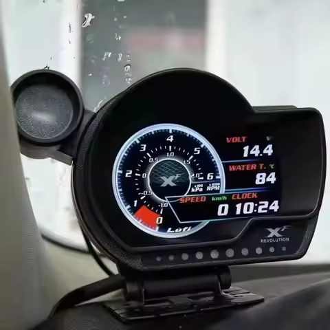 LUFI XF English Version OBD2 digital turbo boost oil pressure temperature gauge for car Afr RPM Fuel