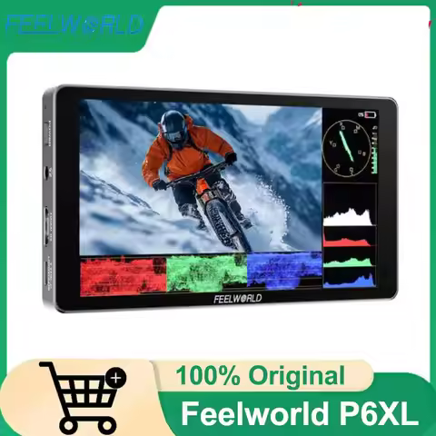 FEELWORLD P6XL 6" External Camera Monitor Built-in 22.2Wh/7.4V Rechargeable Battery USB-C Charging 4