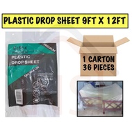 EZ Stik Drop Cloth Plastic Cover (1 CARTON 36 PCS) / Drop Sheet / Furniture Protection Cover