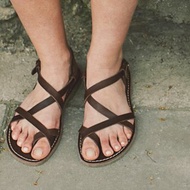 羅馬涼鞋、棕色涼鞋、希臘涼鞋、棕色皮革羅馬涼鞋、皮革涼鞋