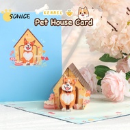 3D Dog House Pop Up Card 3D Birthday Pop Up Cards for Dog 3D Popup Pet Themed Postcard Handmade Gree