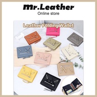 [Mr.Leather] Wallet Coin Purese Cowhide Leather New Multi-Functional Two Folded Card Small Wallet Folding Wallet Motorcycle Small Wallet
