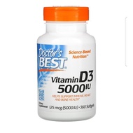 Doctor's Best, Vitamin D3, D-3, D 3, 5000 IU 180 softgels