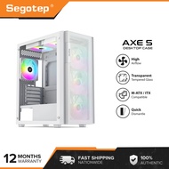 123 Segotep Axe 5 White PC Case (M-ATX  ITX Supported) (Cooling Fans not Included)