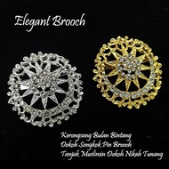 ✨✨Elegant Brooch 5cm Kerongsang Bulan Bintang Dokoh Songkok Pin Brooch Tanjak Muslimin Dokoh Nikah T