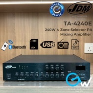 JDM TA-4240E 240W 4 Zone Selector PA Mixing Amplifier