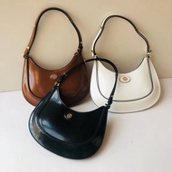 【New Coming！！】Tory Burch Lady’s 2023 Counter Latest Robinson Series Three Colors Cow Leather Crescent Bag Underarm Bag Shoulder Bag