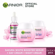 Garnier Sakura White Serum + Day Cream + Night Cream - Garnier Sakura White Serum & Cream Series