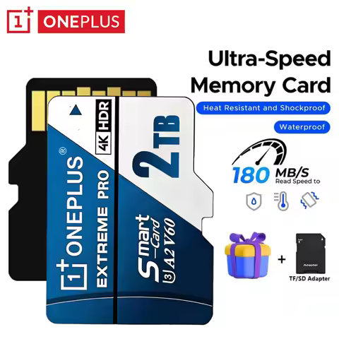 OnePlus 2TB High-Speed V30 A2 U3 4K SD Card 512GB 256GB Memory Card 1TB Micro TF SD Adapter for Smar