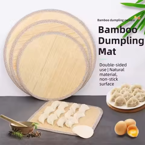 30/40/50cm Bamboo Dumpling Tray Multi-Purpose Convenient Food Storage Plate Circular Round Reusable 