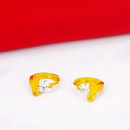 Subang Emas 916 / Anting-anting Emas 916 | Gold 916 Hoop Earring Heart-Shaped Earrings