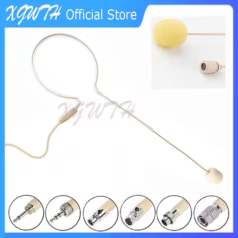 Single Ear Headset Microphone Condenser Headworn Mic for Shure ULX SLX Sennheiser G2 G3 Audio-Techni