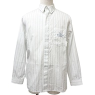 สภาพดีเยี่ยม□DIOR ดิออร์ ออมม์ 25SS 583C559B3013 เสื้อเชิ้ตแขนยาวลายทาง Hilton Flannel ปักโลโก้ ปกเส