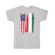 Gift T-Shirt : United States Hungary American Hungarian Flag Expat Mixed Country