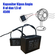Kapasitor kipas angin RXiN CBB61 kapasitas 8uf 1.5uf 450V