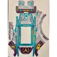 Aden RC Team C FUTABA 7PXR Benz AMG Chinese Oil Body Painted Racing Stickers (4 Each Set/Manual x1)