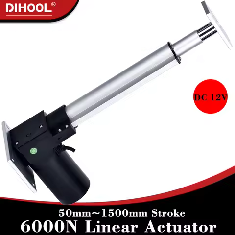 6000N Linear Actuator 12V Electric Lifting Motor 50mm~1500mm Stroke 50kg~600kg Load Adjustable Teles