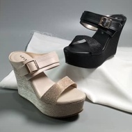 SPiFFY CYRENE Gold Dust Gorgeous Wedges Sandals-YYM5655