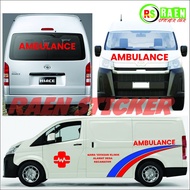 TOYOTA AMBULANCE CUTTING STICKER AMBULANCE SIDE BODY STICKER AMBULANCE CAR STICKER HIACETOYOTA