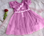 DRESS BROKAT TANGAN RENDA ANAK 1 - 8 TAHUN // DRES TUTU NAVY // TERLARIS DAN TERMURAH