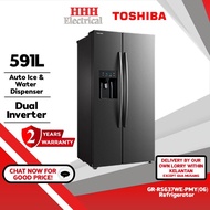 Toshiba GR-RS637WE-PMY(06) Dual Inverter Side by Side Door Refrigerator 591L with Water &amp; Ice Dispenser GR-RS637WE-PMY