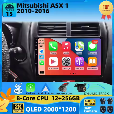 Android 15 For Mitsubishi ASX 1 2010-2016 2K QLED Stereo Car Radio Multimedia Video Player GPS AI Vo