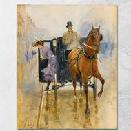 Art reproduction Jeune Femme Descendant dun Fiacre Jean Béraud jbr29 รูปติดผนัง ภาพที่มีชื่อเสียง ภา