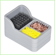 Solder Tip Cleaner Kit Portable Solder Brass Wool Soldering Accessories with Silicone Holder Dense C