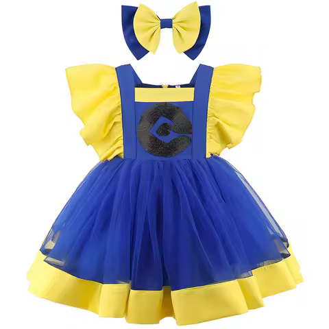 Toddler baby girl dress baby's first birthday laundry dress 0-5 years old flying sleeve mesh fluffy