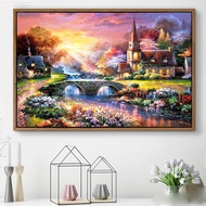 DIY Diamond Embroidery, Round Full Diamond beads Country house scenery rhinestone Diamond painting diamond painting cross