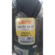 Tubeless Pirelli Diablo Rosso II Outer Tire Size 180/55 ZR17 73W No Inner Tube