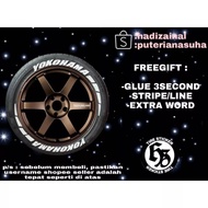 N - Tire Sticker 3D / Tire Bomb Sticker (All White Yokohama)