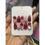 Red Cherry Gel Nails 1 Handmade Press On Nails Fake Nails