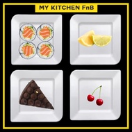 [Kitchen FnB] 6.5"/8.5"/9.5"/10.5" Melamine Square Plate With Two Round Edges Dessert Plate Dinnerwa