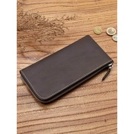 dompet kulit lelaki original dompet lelaki kulit original dompet Men Retro Crazy Horse First Layer C