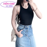YEN CHI super flattering body-hugging long tank top, basic solid color women's shirt, youthful, sexy