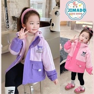 Jacket for girls, Kuromi cartoon girls' life jacket with high-quality 2-layer turtleneck zip hood JI