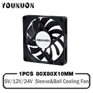 HUI DC 5V  80mm USB Fan  8010 Cooling Cooler Fan 5V 12V 24V 80x80x10mm 8CM DC Brushless Cooling Fan 