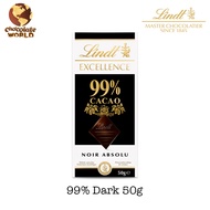 Lindt EXCELLENCE 99% Cocoa Chocolate Bar 50g (Swiss Made)