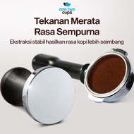 Mp One Two Cups Espresso Coffee Tamper Flat Base Stainless Steel 58mm - R58 - Black Deal