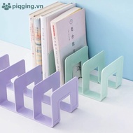 Piqging 4 Grid Bookends Stand Bookshelf Desktop Book Holder Office Storage Rack Organizer VN