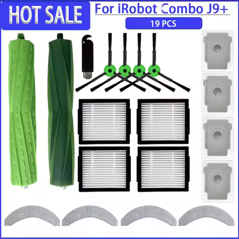 Fit For ( iRobot Roomba COMBO J7+ / COMBO J9+ / COMBO 10 Max) Vacuum Parts Main Roller Side Brush He