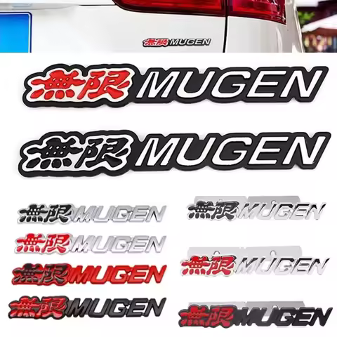 3D Metal Mugen Logo Car Emblem Rear Trunk Front Grill Badge Sticker For Honda Civic Accord 7 Type R 