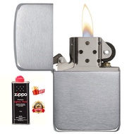 zippo lighter 1941 brush Brushed Chrome +free zippo fluid 1pcs