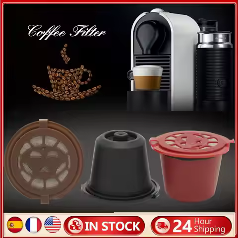 3pcs Refillable Reusable Coffee Capsule Filters for Nespresso Machine